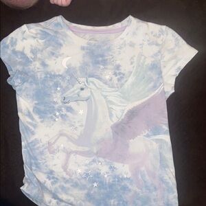Unicorn Print Kids T-Shirt - Blue and Purple